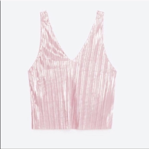 Zara pink metallic top - Picture 1 of 3